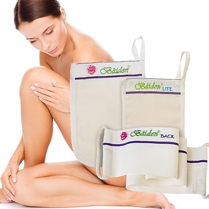 Baiden Exfoliator System – beste straffende Peeling-Handschuhe für Gesicht, Körper und Rücken – entfernt Mitesser, trockene Haut, Falten, Cellulite, kontrolliert Akne – Behandlung von oberen Gesichtslippen, Augenlidern – Durchblutung und Kollagenförderung