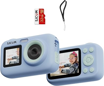 SJCAM Upgrade Cámara para niños con pantalla dual, regalos de cumpleaños de Navidad para niñas y niños de 3 a 10 años, cámaras de video digitales HD 1080P 44MP para niños pequeños, juguete portátil para niños de 3 4 5 6 7 8 9 10 años 