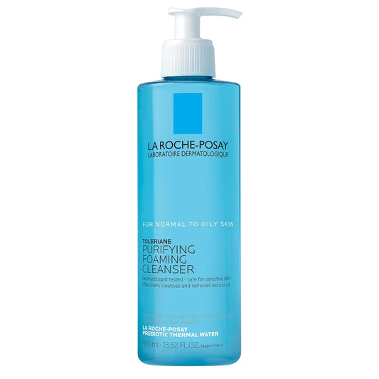 La Roche-Posay Toleriane Limpiador facial espumoso purificante, lavado facial sin aceite para piel grasa y piel sensible con niacinamida, limpiador de poros no reseca la piel, sin perfume 