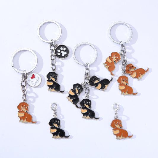 American Style Pet Dog Wax Metal Keychains