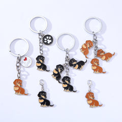 American Style Pet Dog Wax Metal Keychains