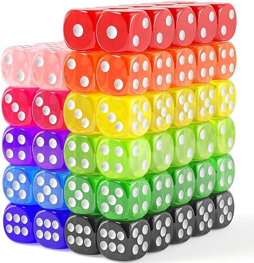 Juego de dados de 110 unidades, dados a granel de colores, dados coloridos, dados de 6 caras para enseñanza en el aula, juegos de mesa, jugar, rodar, pequeño de seis caras, 11 colores rojo, amarillo, azul, verde y más Rerdeim 