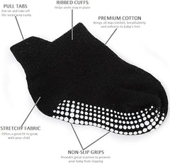 Zaples Baby Non Slip Grip Ankle Socks with Non Skid Soles for Infants Toddlers Kids Boys Girls