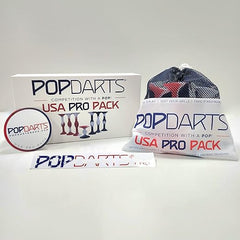 Popdarts USA Themed PRO Pack Game Set (marcador de objetivo Wigglenobber rojo, blanco y azul) – Juego de lanzamiento de ventosa para interiores y exteriores – Competición con un POP