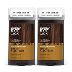 Every Man Jack Men's Amber + Sandalwood Body Deodorant Stick, 2,6 oz – 2er-Pack