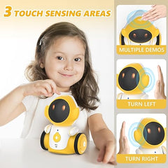 GILOBABY Robot Toys, Robots parlantes inteligentes recargables para niños, Robot inteligente con sensor táctil controlado por voz, cantar, bailar, grabar, repetir, regalos de cumpleaños para niños y niñas a partir de 6 años 