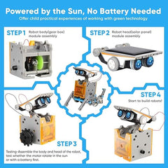 Sillbird STEM - Robot solar educativo 12 en 1, 190 piezas, kit de experimentos científicos de construcción para niños de 8 a 10 años y mayores, con energía solar 