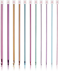 Coopay Long Crochet Hook Set, 11pcs Tunisian Multicolor Afghan Crochet Needles for Crocheting, 2mm(B)-8mm(L), Great Knitting & Crochet Supplies Tool for Beginner, Crocheter & Knitter