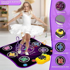 COTTEOX Alfombra de baile con Bluetooth inalámbrico para niños de 3 a 12 años, almohadilla de baile electrónica iluminada con música incorporada, 5 niveles, modos de juegos de baile, regalos para niñas de 3, 4, 5, 6, 7, 8, 9, 10, 11 años