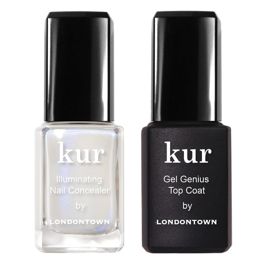 Londontown Kur Conceal &amp; Go Duo-Set, enthält Nail Illuminating Concealer und Gel Genius Top Coat, 0,4 Fl Oz, Weiß 