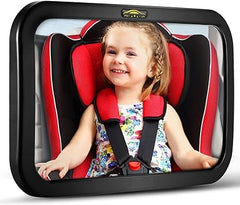 Baby Car Mirror, DARVIQS Seat Safely Monitor Infant Child in Rear Facing Seat, Wide View Shatterproof Adjustable Acrylic 360°for Backseat, Crash Tested and Certified for Safety