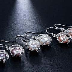 HENGSHENG 100% Natural Freshwater Pearl Jewelry Sets For Women Fashion 925 Sterling Silver Earrings&Pendant Wedding Jewelry