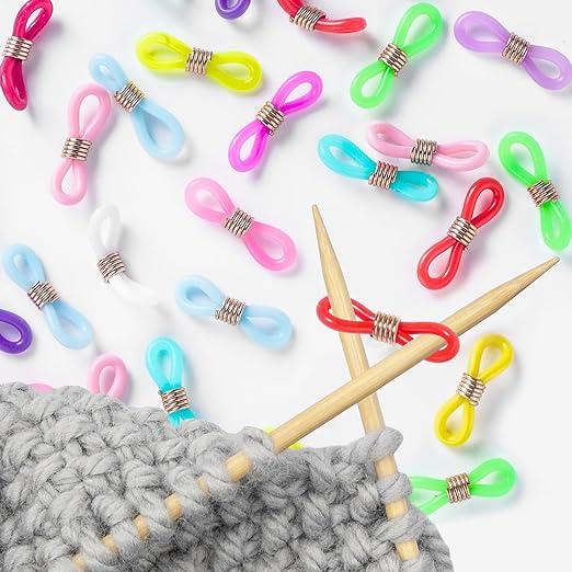 18Pcs Knitting Needle Stoppers, Knitting Needle Hugger,Stitch Stopper, for Knitting Needles Crocheting Projects, Knitting Crochet Supplies, Needle Tip Stoppers,Knitting Accessories, Needle Minder