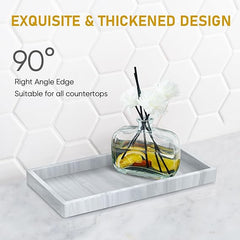 Bathroom Counter Tray,EG-SIPRO High-Grade Thickened Silicone Bathroom Vanity Tray,Shatterproof Durable Rectangle Bathroom Tray Soap Dispenser Tray for Bathroom Countertop