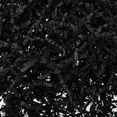 Fulmoon 1 Bag 3 lb/1.35 kg Shredded Paper for Gift Box Christmas Crinkle Cut Paper Glitter Shredded Filler Shiny paper Filler for Gift Wrapping Filling Birthday Wedding(Black, Paper)