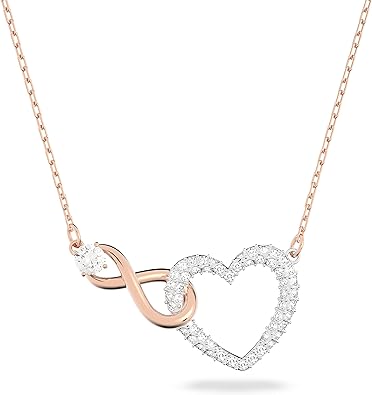 Swarovski Infinity Heart Schmuckkollektion, Halsketten und Armbänder, Roségold- und Rhodium-Finish, klare Kristalle