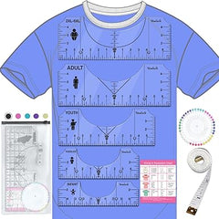 Tshirt Ruler Guide for Vinyl Alignment, T Shirt Rulers to Center Designs Pocket Logo, Tee Measurement Template, Craft Sewing Supplies Accessories Tools for Cricut Heat Press HTV Heat Transfer Vinyl