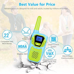 Walkie Talkies – Walkie Talkies Radios de 2 vías de largo alcance para adultos y niños Walkie Talkies recargables, juego de 4 unidades con alerta NOAA manos libres iVOX, juguetes para niñas y niños de 3, 4, 5, 6, 7, 8, 9, 10, 11, 12 años 