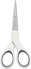 Westcott 16376 Crafting Scissors, 5-Inch Titanium Micro-Tip Scissors, White/Gray