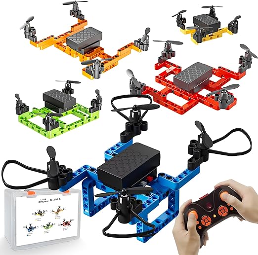 Juguetes de construcción STEM 5 en 1 para niños de 8 a 12 años, mini drones RC para niños, kits de ciencia para niños, grandes regalos para adolescentes, niños y niñas EC300