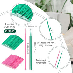 200 Pcs Sewing Machine Cleaning Brushes Tool Kit, Disposable Bendable Pointed Tips Clean Sticks Multi-Purpose Long-Handled Cleaning Swabs for Makeup Cleaning Charging Port Sewing Machine Paint