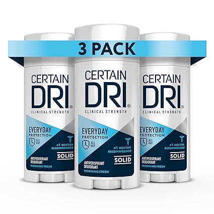 Bestimmtes Dri Everyday Strength Clinical Antitranspirant Festes Deodorant, Hyperhidrose-Behandlung für Männer und Frauen, morgendlich frisch, 2,6 Unzen, 3er-Pack 