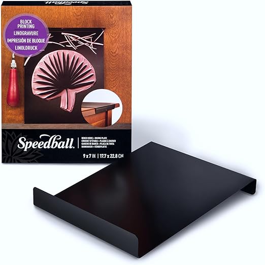 Speedball Bench Hook and Inking Plate for Block Printing Carving, 9"x7", Made in USA