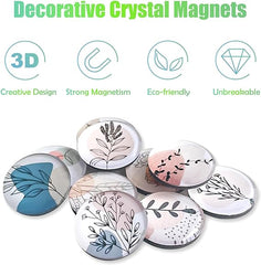 Glass Refrigerator Magnets, Strong Magnetic Fridge Magnets, Crystal Fridge Magnets Decorative for Kitchen, School, Office Whiteboard, Cabinet and Dishwasher (Flower-2)