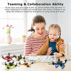 5-in-1 STEM Educational Science Kits With Building Toys, Easy-to-Fly DIY Drone and Remote Control Mini Drones - Perfect Toys Gifts for Kids, Ideal for Family Activities, Birthday & Christmas, School Activities and Teens (Ages 5-7, 5-9, 8-12, 10+)