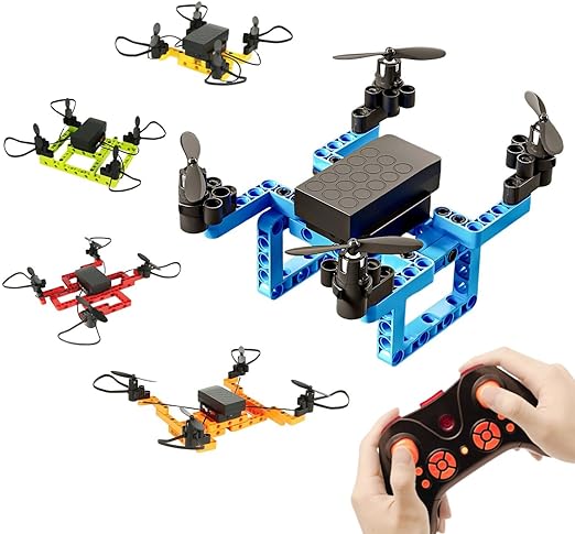 5-in-1 STEM Educational Science Kits With Building Toys, Easy-to-Fly DIY Drone and Remote Control Mini Drones - Perfect Toys Gifts for Kids, Ideal for Family Activities, Birthday & Christmas, School Activities and Teens (Ages 5-7, 5-9, 8-12, 10+)