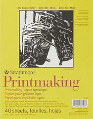 Strathmore 300 Series Printmaking Paper Pad, Glue Bound, 8x10 inches, 40 Sheets (120g) - Artist Paper for Adults and Students - Block Printing, Linocut, Screen Printing