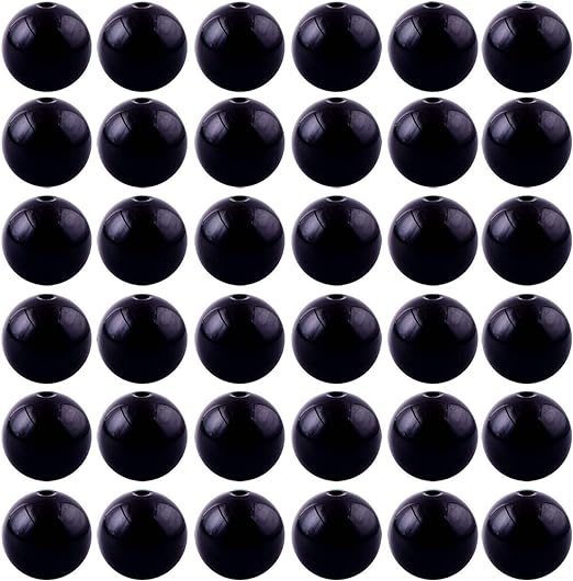 Natural Stone Beads 100pcs 8mm Black Obsidian Round Genuine Real Stone Beading Loose Gemstone Hole Size 1mm DIY Charm Smooth Beads for Bracelet Necklae Earrings Jewelry Making (Black Obsidian, 68mm)