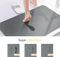 Diatomite Stone Bath Mat for Bathroom -Diatomaceous Earth Bathmat Non Slip Quick Drying Mats for Kitchen Counter & Tub, 23.6'' x 15.7' 'Dark Grey