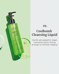 VDL Coolbomb Cleansing Liquid – Sanfte vegane Formel für mit Feuchtigkeit versorgte Haut. Feuchtigkeitsspendender Gesichtsreiniger, nicht reizend, entfernt Make-up und Unreinheiten (5,07 fl oz) (Lunar New Year)