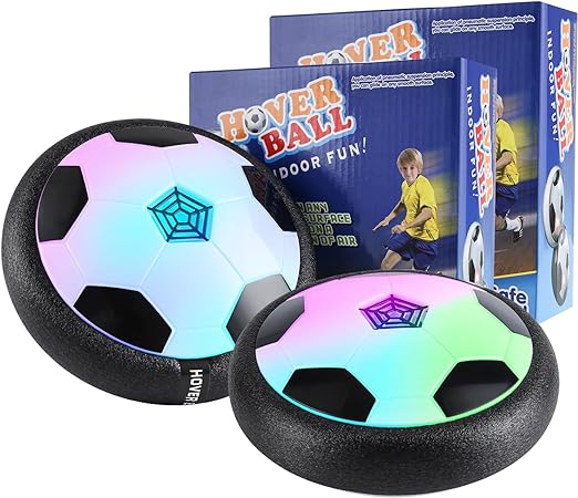 MOZSOY 【Paquete de 2 balones de fútbol Hover de juguete para interiores para niños de 3 4 5 6 7 8 9 10 11 12 años - Regalo para niños de 3 a 12 años - Juguetes para niños 