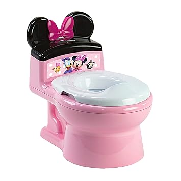 The First Years Disney Minnie Mouse Potty Training Toilet and Toddler Toilet Seat - Toilet Training Potty with Fun Flushing and Cheering Sounds