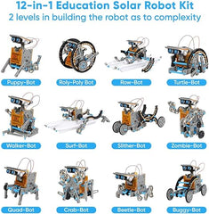 Sillbird STEM - Robot solar educativo 12 en 1, 190 piezas, kit de experimentos científicos de construcción para niños de 8 a 10 años y mayores, con energía solar 