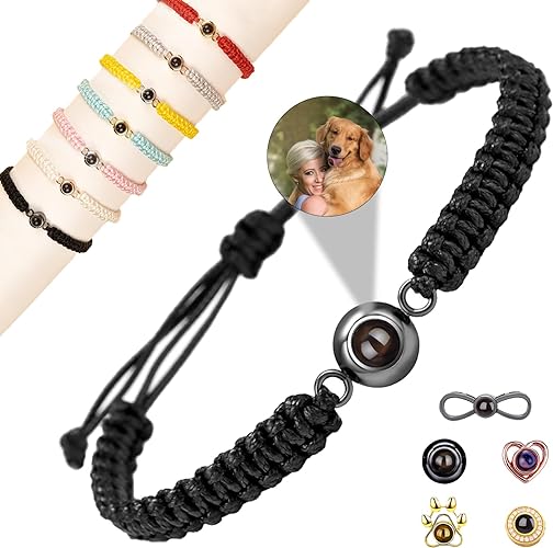 Benutzerdefinierte Fotoarmbänder, Projektionsarmband mit Bild im Inneren, personalisiertes Bildarmband für Mädchen, Jungen, Frauen, Männer, Paare als Valentinstag, Vatertag, Geburtstagsgeschenk