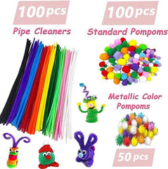 Arts and Crafts Supplies for Kids 1600Pcs DIY Craft Kits Art Supplies Materials Kids Crafts Set with Pipe Cleaners Craft Box Preschool Homeschool Toys Gift for Kids Boys and Girls Age 4 5 6 7 8