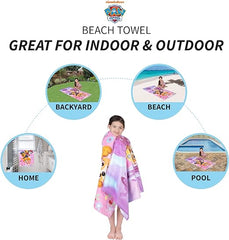 Kids Super Soft Cotton Bath/Pool/Beach Towel, 58 in x 28 in, Paw Patrol Girls