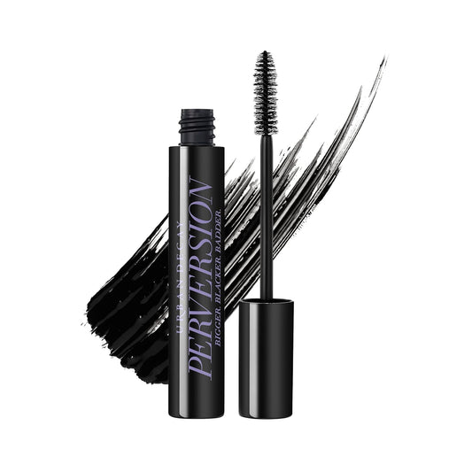 Urban Decay Perversion Volumizing Mascara – Verlängerndes und anhebendes Augen-Make-up – für kräftigen, aufbaubaren, falschen Wimpern-Look – mit Proteinen und Aminosäuren zur Unterstützung des Wimpernwachstums – Intensives Schwarz 