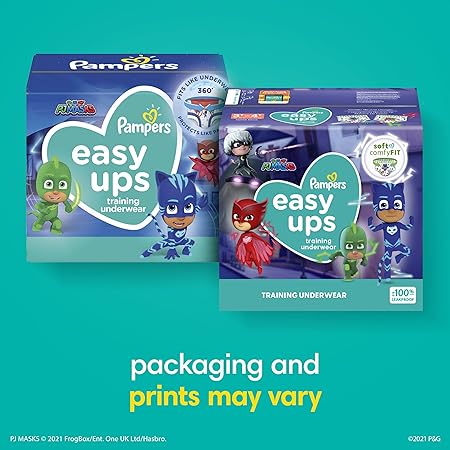 Pampers Easy Ups Boys & Girls Potty Training Pants - Size 3T-4T, One Month Supply (124 Count), Training Underwear