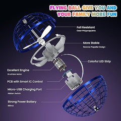 Uranhub Flying Orb Ball Toy 2023, Hover Orb Spinner, Hand Drone Orbit, Flying Spinner con infinitos trucos, juguetes geniales regalo para niños de 6 7 8 9 10+ años, niños, niñas, adolescentes, juguetes para interiores y exteriores (azul) 