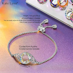 Kate Lynn ♥ Rise From the Ashes Phönix-Armband aus Kristallen aus Österreich, verstellbares Schiebearmband für Frauen, verpackt mit Schmuckschatulle, Geburtstagsgeschenk für Frauen, Symbol für Glück und Erneuerung