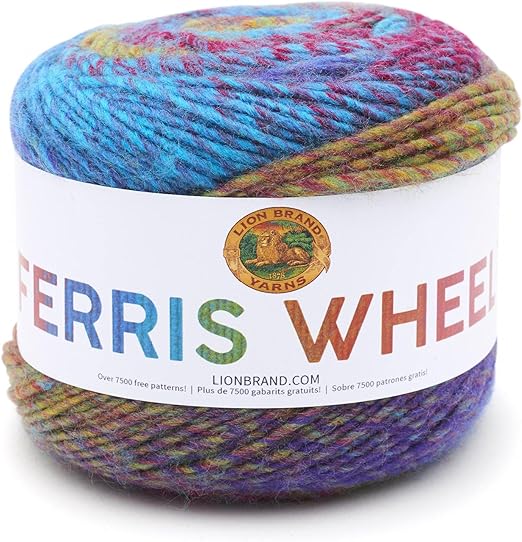 Lion Brand Yarn Ferris Wheel Yarn, Multicolor Yarn for Knitting, Crocheting, and Crafts, 1-Pack, Vintage Carousel