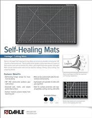 Dahle Vantage 10673 Self-Healing Cutting Mat, 24"x36", 1/2" Grid, 5 Layers for Max Healing, Perfect for Crafts & Sewing, Black