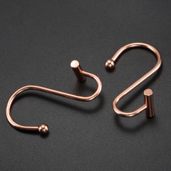 Rose Gold Shower Curtain Hooks Rings,CHICTIE Decorative Shower Curtain Rings for Bathroom Shower Rod, Set of 12 Premium Rust-Resistant Metal Shower Hooks Hangers T Shaped Design