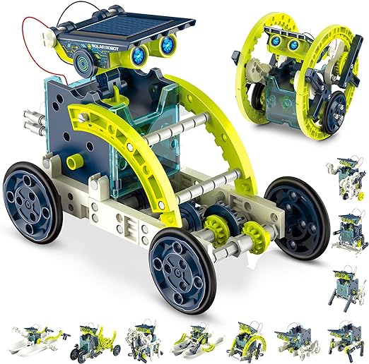 Hot Bee Kit de robot solar STEM 12 en 1 – Proyectos STEM para niños de 8 a 12 años, kits de ciencias educativas de aprendizaje, juguetes de construcción de bricolaje, cumpleaños para niños de 8 9 10 11 12 13 años 