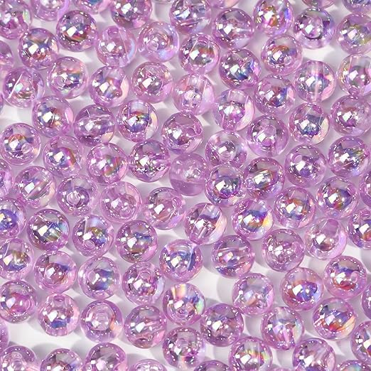 VIVP 1000PCS 6MM Acrylic Round Beads for Jewelry Making,Round Spacer Beads Crystal Loose Beads for Earring Bracelet Necklace Key Chains Jewelry DIY Craft Making