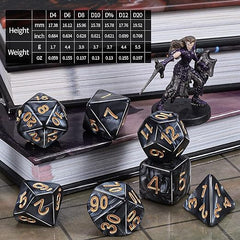 Juegos de dados CiaraQ DND: dados poliédricos de 26 x 7 (182 piezas) con una bolsa grande con cordón, ideal para mazmorras y dragones, juegos de mesa de rol. 